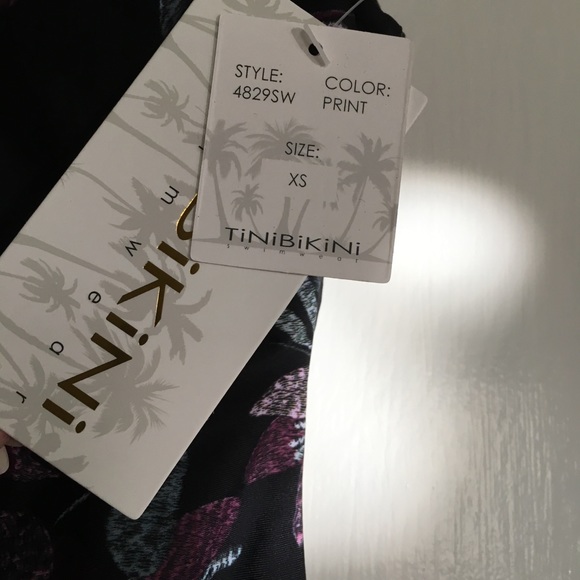 Tinibikini Floral BLACK Bathing Suit One piece - Picture 4 of 8